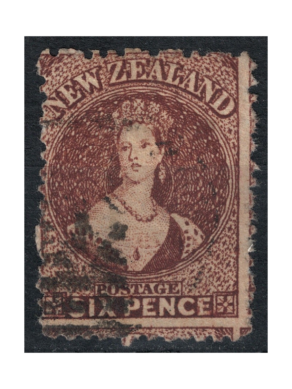 NEW ZEALAND 1864-66 Queen Victoria 6p brown red us