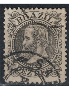 BRAZIL 1882-85 Pedro II 10r black us