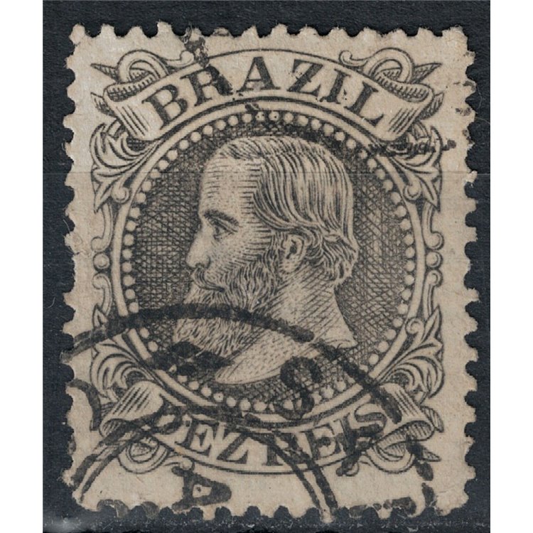 BRAZIL 1882-85 Pedro II 10r black us