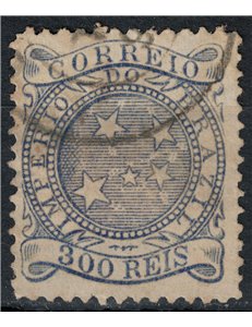 BRAZIL 1884-88 Ordinary series 300r blue us