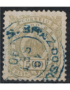BRAZIL 1884-88 Ordinary series 500r olive us