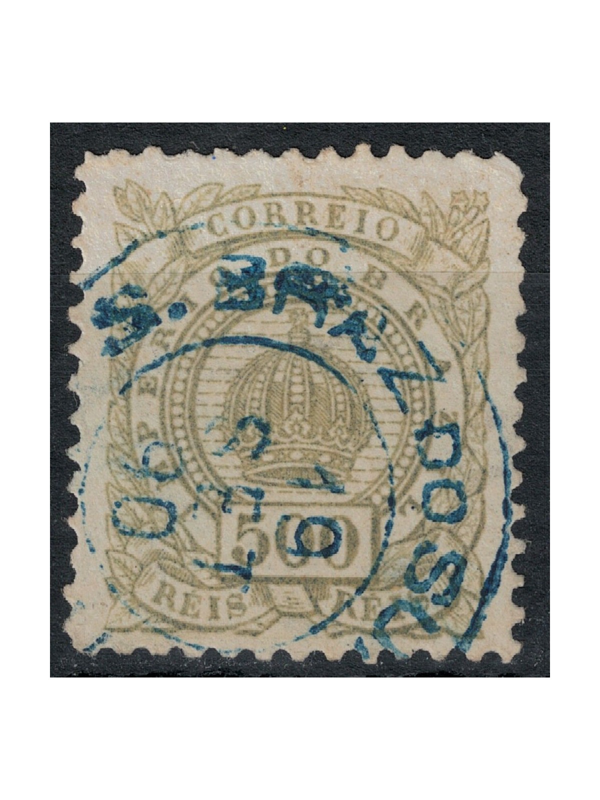 BRAZIL 1884-88 Ordinary series 500r olive us