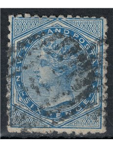 NUOVA ZELANDA 1873-78 Regina Vittoria 6p blu us