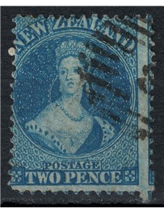 NUOVA ZELANDA 1864-66 Regina Vittoria 2p blu us