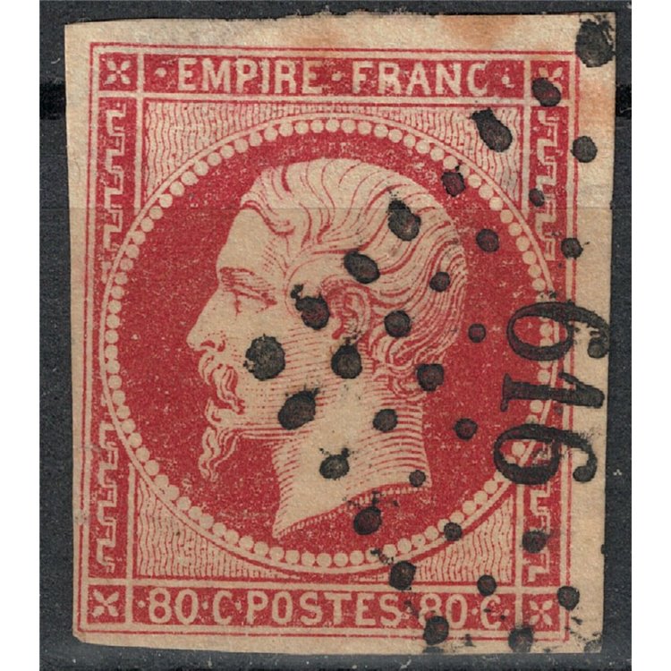 FRANCE 1853-60 Effigy of Napoleon III, 80c carmine pink us