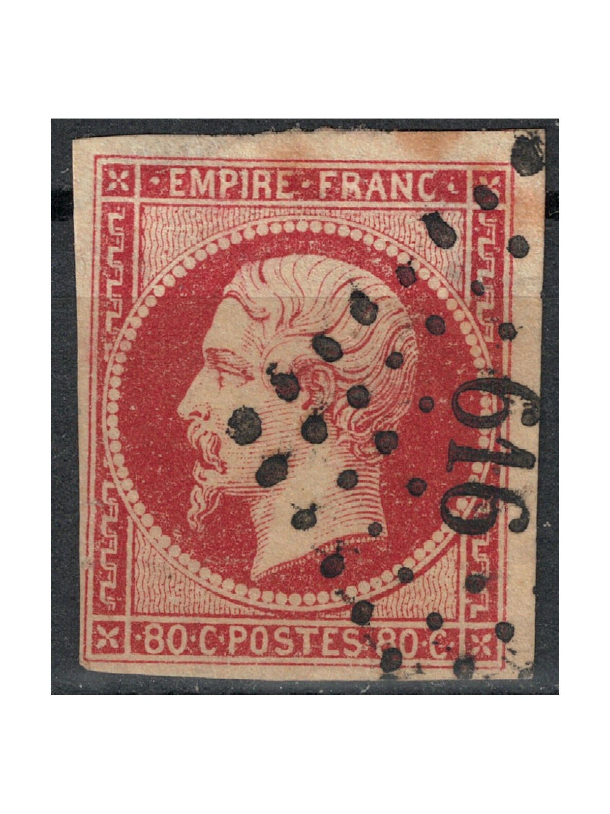 FRANCE 1853-60 Effigy of Napoleon III, 80c carmine pink us