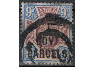 GREAT BRITAIN 1888-1901 Service (GOV. T PARCELS) 9p blue and purple brown us