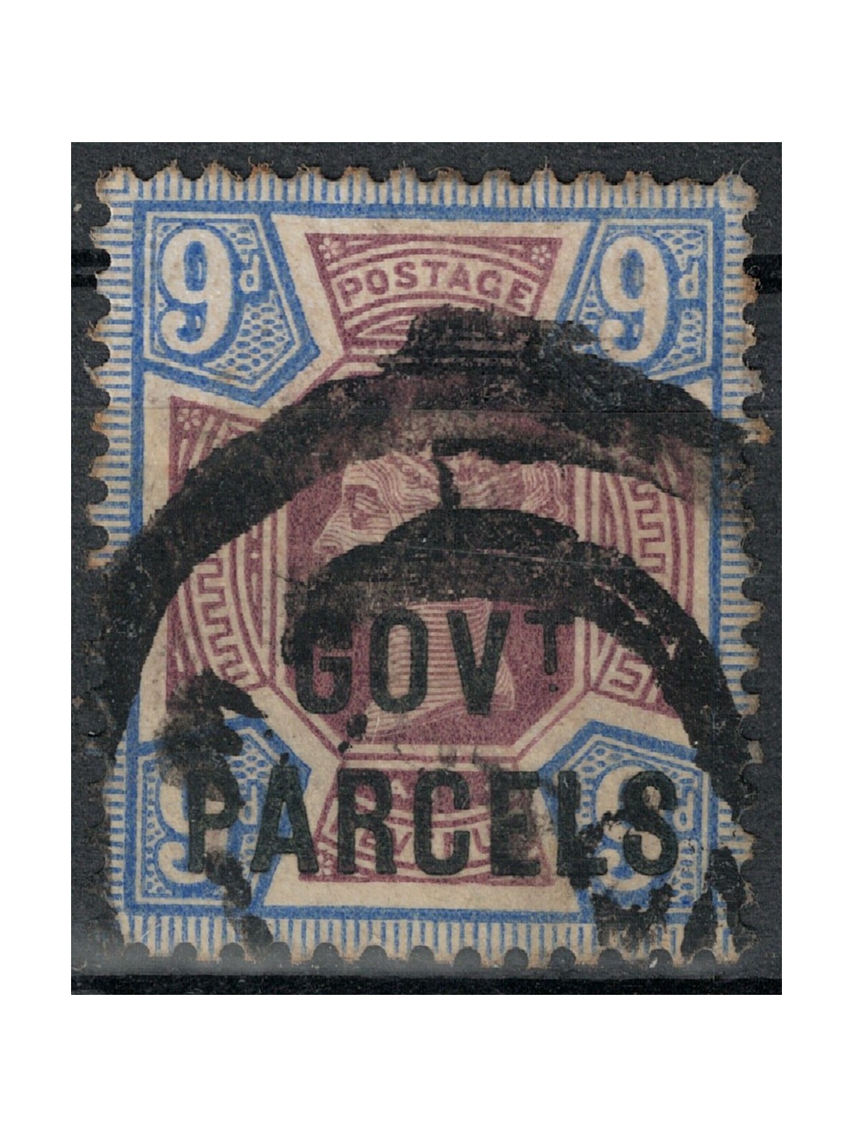 GREAT BRITAIN 1888-1901 Service (GOV. T PARCELS) 9p blue and purple brown us