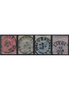 BELGIO 1883 Re Leopoldo II 4v us