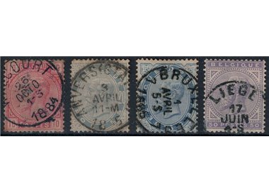 BELGIUM 1883 King Leopold II 4v us