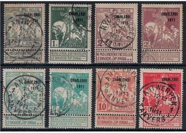 BELGIUM 1911 Charleroi Exhibition 8v us