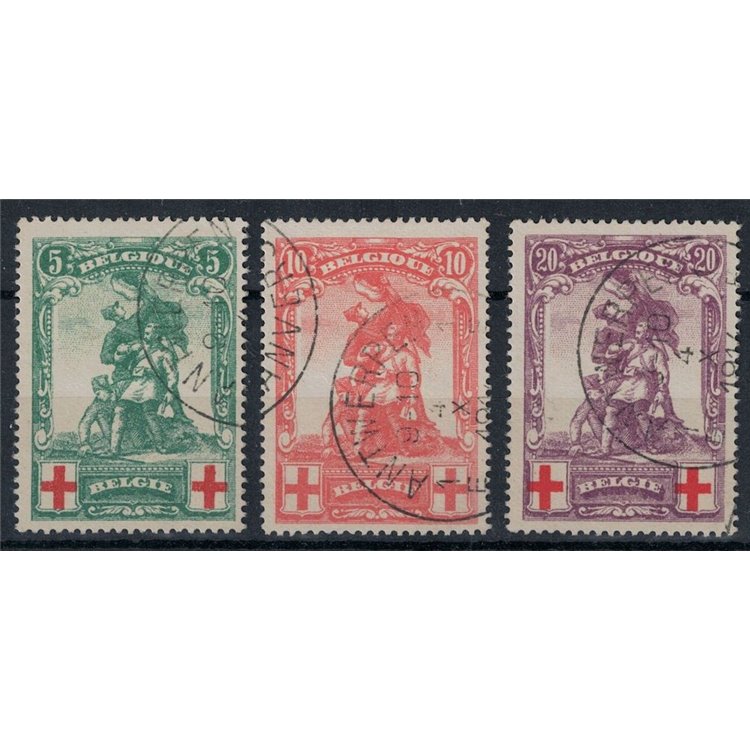 BELGIO 1914 Pro Croce Rossa (Monumento) 3v us