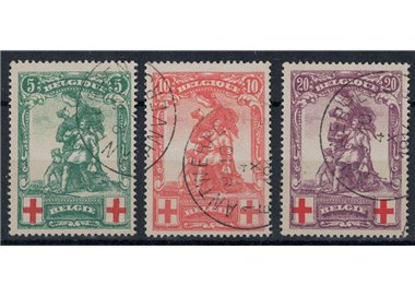 BELGIUM 1914 Pro Red Cross (Monument) 3v us