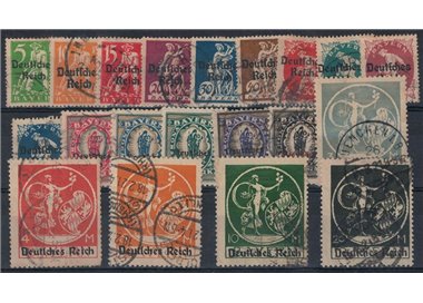 GERMANIA REICH 1920 Francobolli di Baviera soprastampati 20v us