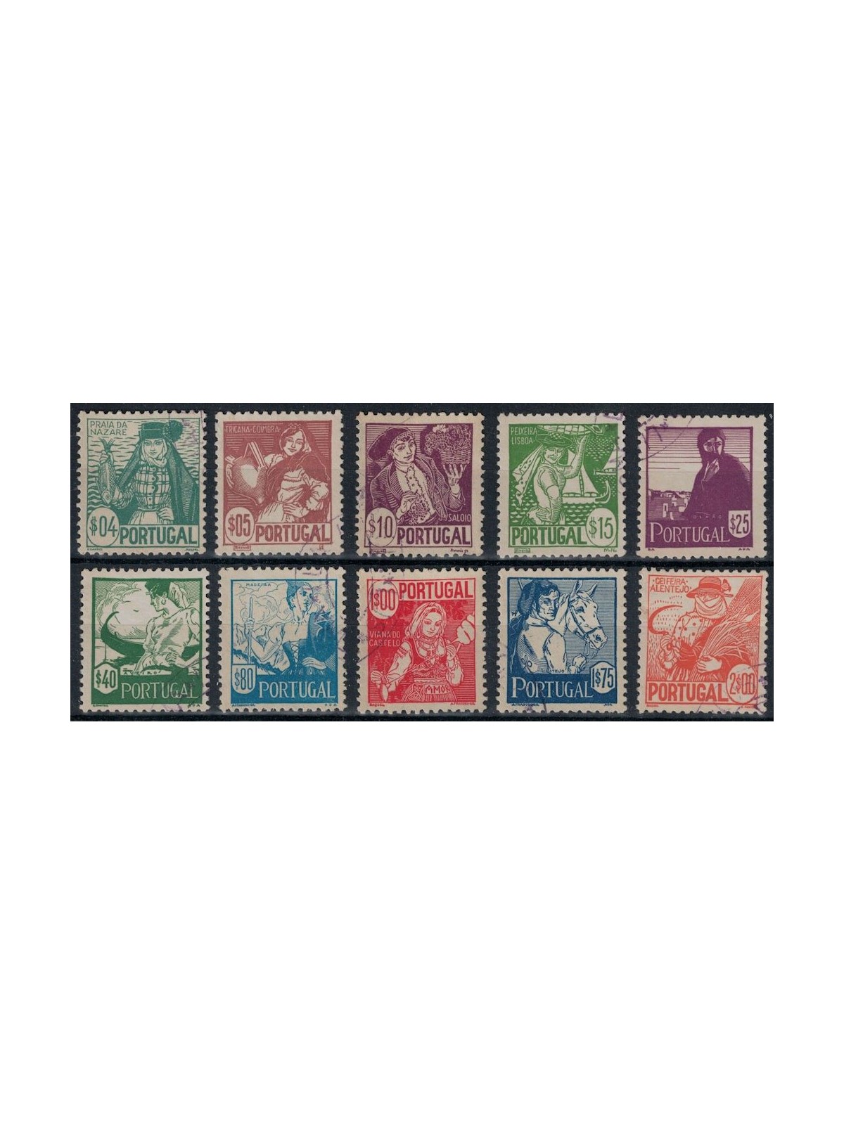 PORTUGAL 1941 Regional Costumes 10v us