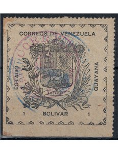 VENEZUELA 1903 Stemma di Guayana 1b nero su grigio us
