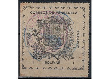 VENEZUELA 1903 Stemma di Guayana 1b nero su grigio us