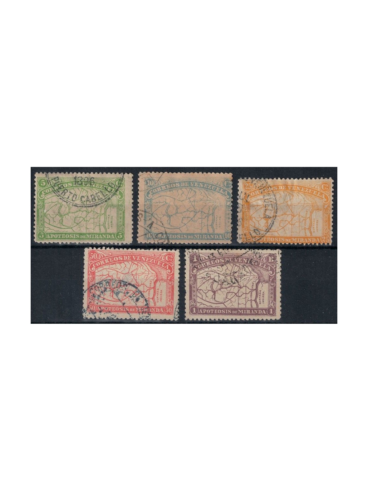 VENEZUELA 1896 General Francisco de Miranda 5v us