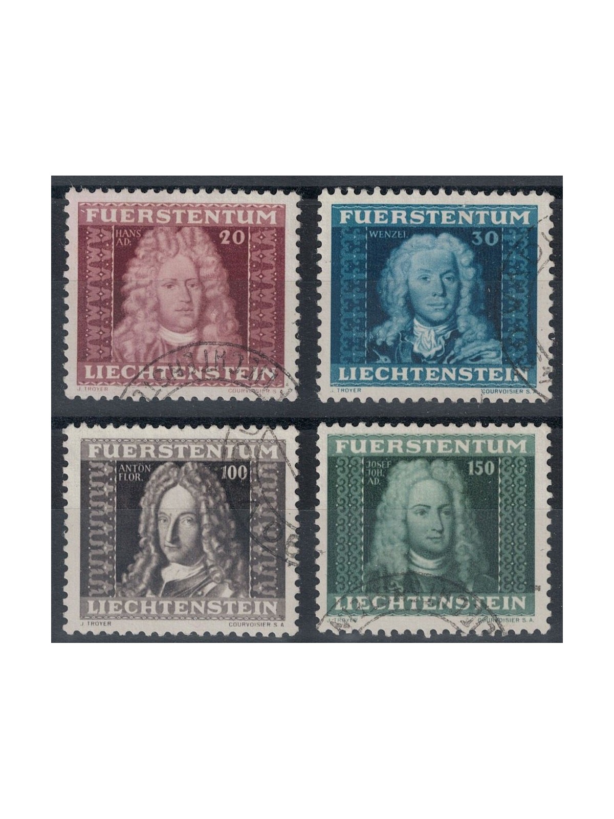 LIECHTENSTEIN 1941 Portraits of Princes 4v us