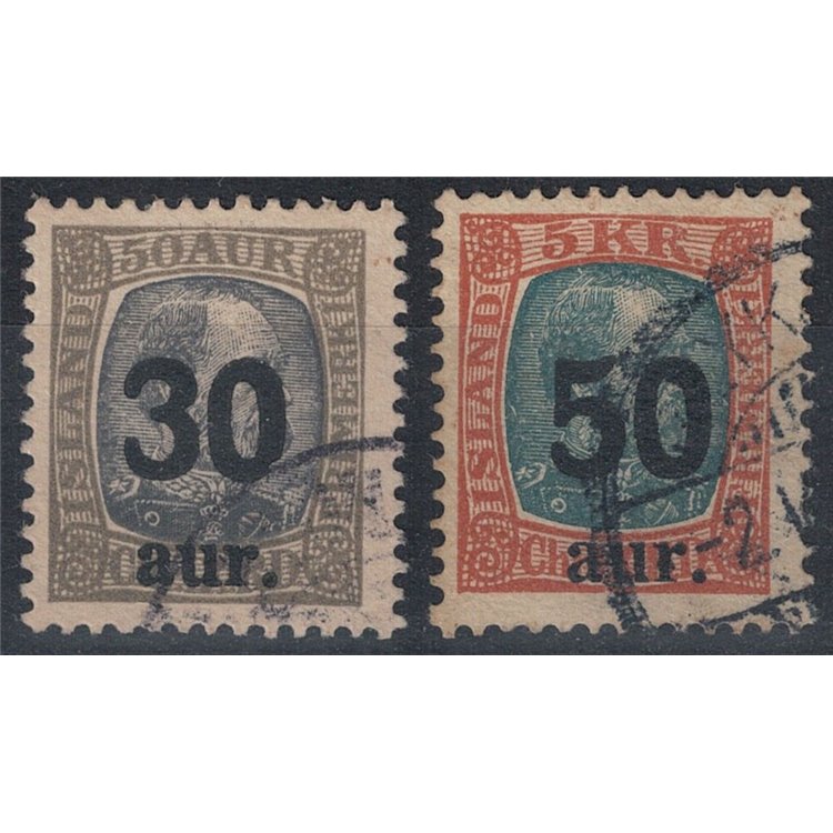ISLANDA 1925 Soprastampati 2v us