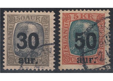 ICELAND 1925 Overprinted 2v us