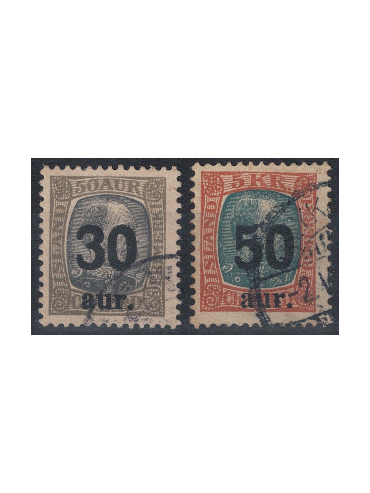 ICELAND 1925 Overprinted 2v us