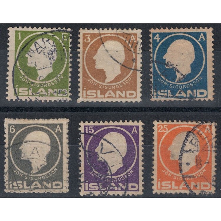 ICELAND 1911 Jon Sigurdsson 6v us