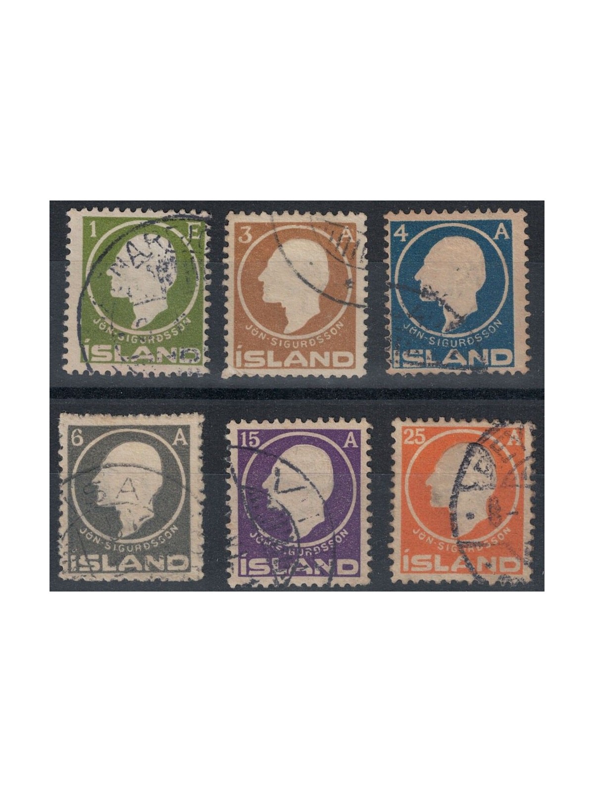 ICELAND 1911 Jon Sigurdsson 6v us