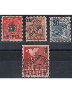 BERLINO 1949 Francobolli della Zona AIS soprast. in verde 4v us