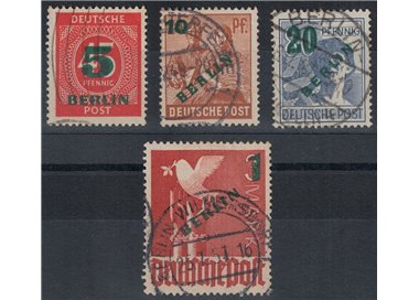 BERLIN 1949 AIS Zone stamps, green overprint, 4v US