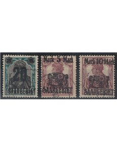 GERMANY SARRE 1921 Overprinted 3v us