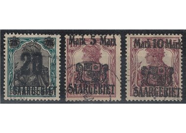 GERMANIA SARRE 1921 Soprastampati 3v us