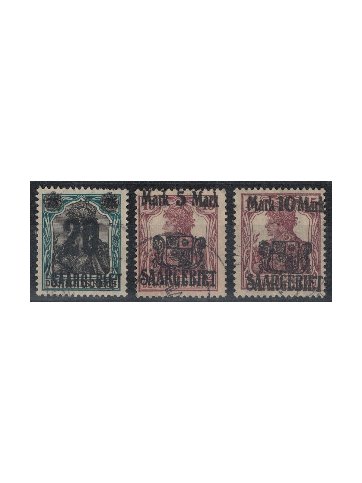 GERMANY SARRE 1921 Overprinted 3v us