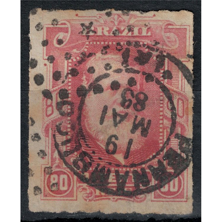 BRASILE 1878-79 Pedro II 80r carminio us
