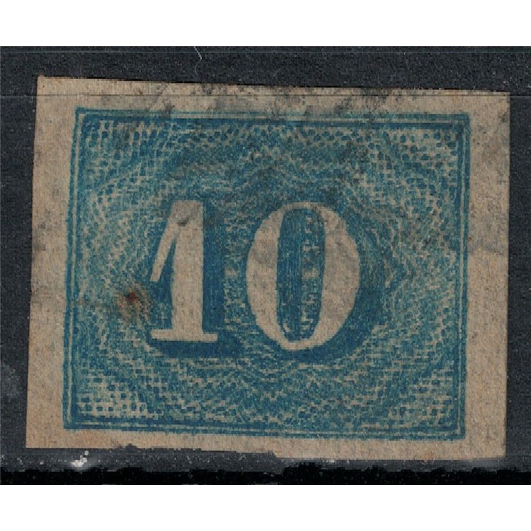 BRASILE 1854-61 Piccole cifre 10r blu us