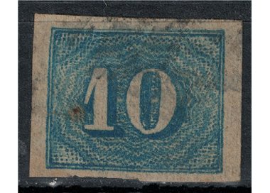 BRASILE 1854-61 Piccole cifre 10r blu us