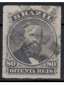 BRAZIL 1876-77 Pedro II 80r black violet us