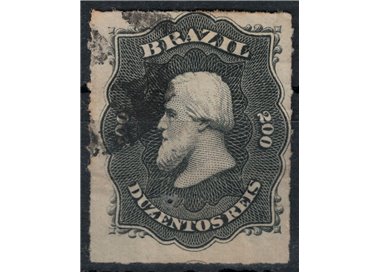 BRASILE 1876-77 Pedro II 200r nero us