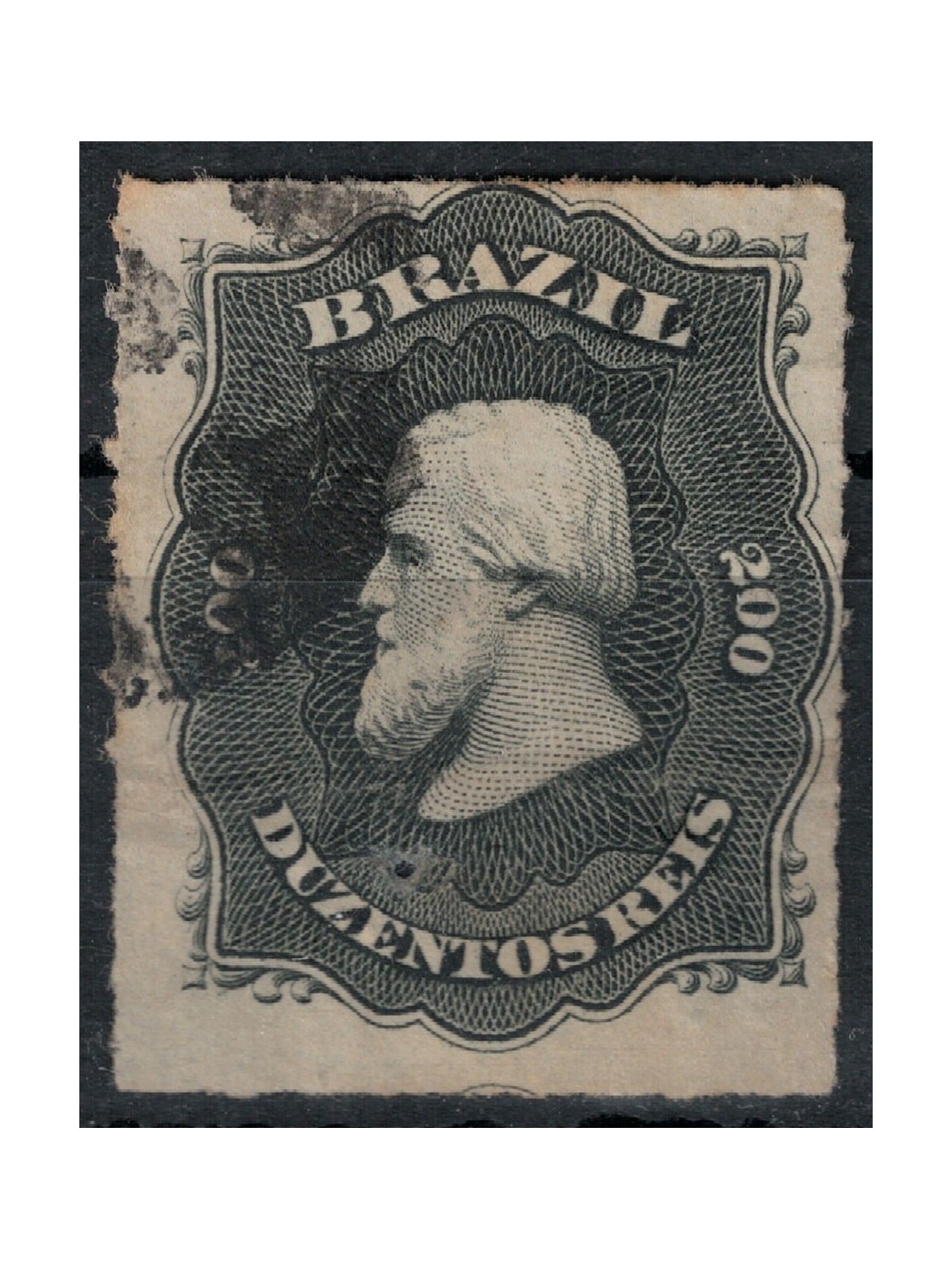 BRASILE 1876-77 Pedro II 200r nero us