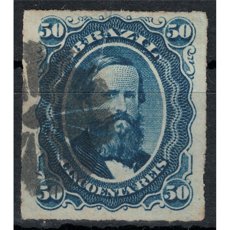 BRASILE 1876-77 Pedro II 50r blu us