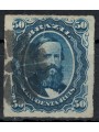 BRASILE 1876-77 Pedro II 50r blu us