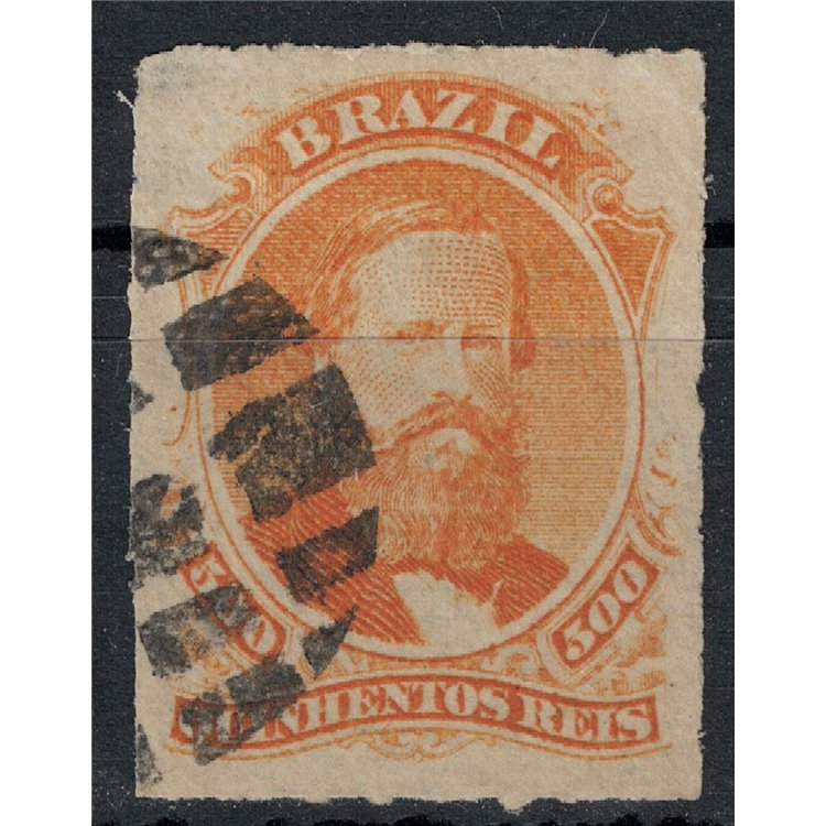 BRAZIL 1876-77 Pedro II 500r orange us