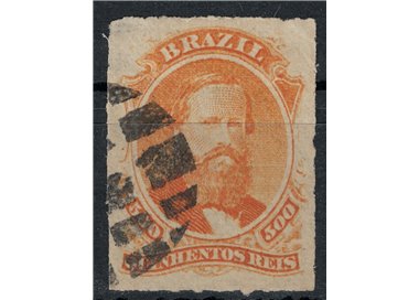 BRAZIL 1876-77 Pedro II 500r orange us