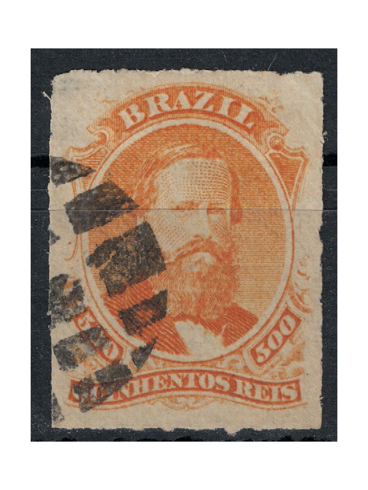 BRAZIL 1876-77 Pedro II 500r orange us