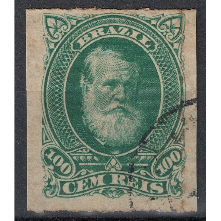 BRASILE 1878-79 Pedro II 100r verde us