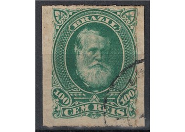 BRASILE 1878-79 Pedro II 100r verde us