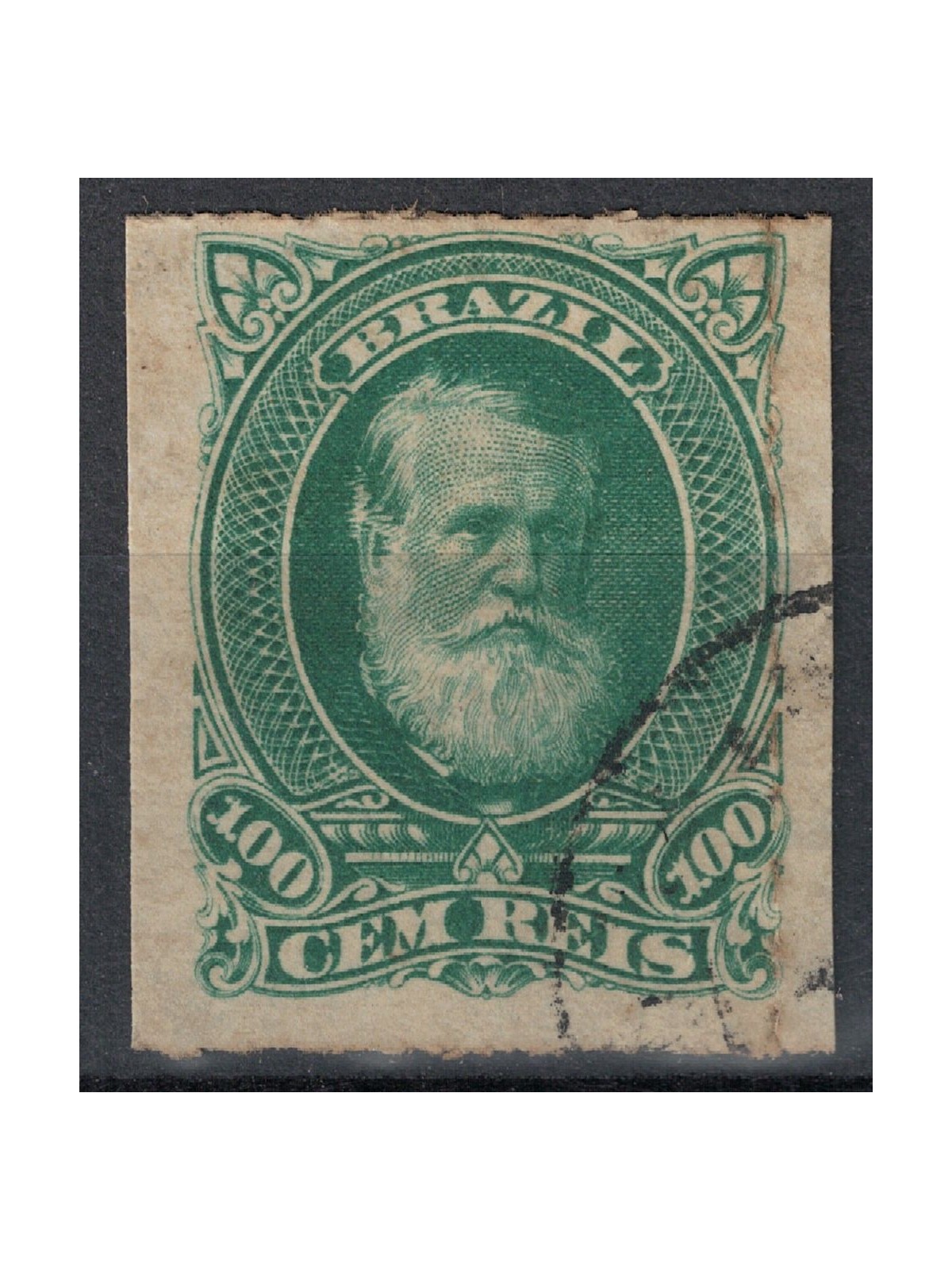 BRASILE 1878-79 Pedro II 100r verde us