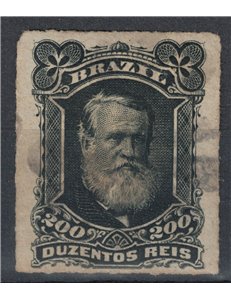 BRASILE 1878-79 Pedro II 200r nero us