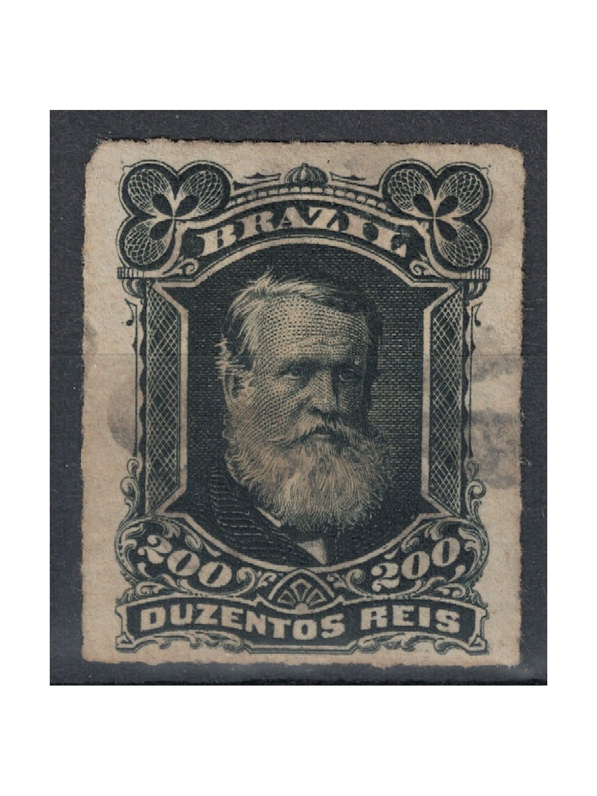 BRASILE 1878-79 Pedro II 200r nero us