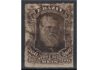 BRAZIL 1878-79 Pedro II 260r brown us
